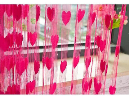 100*200cm Door Window Curtain Heart Design Wedding Bedroom Living Room Partition Decoration