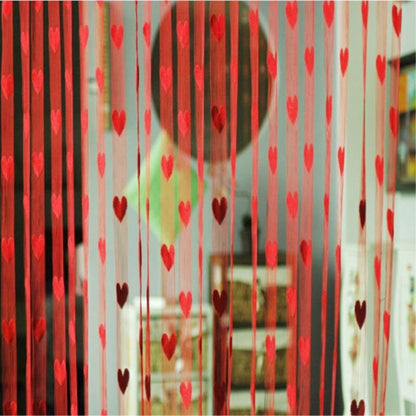 100*200cm Door Window Curtain Heart Design Wedding Bedroom Living Room Partition Decoration